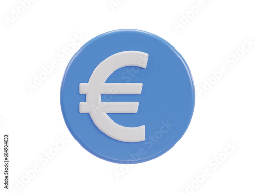 euro icon 3d rendering vector illustration