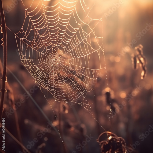 spider web in the morning