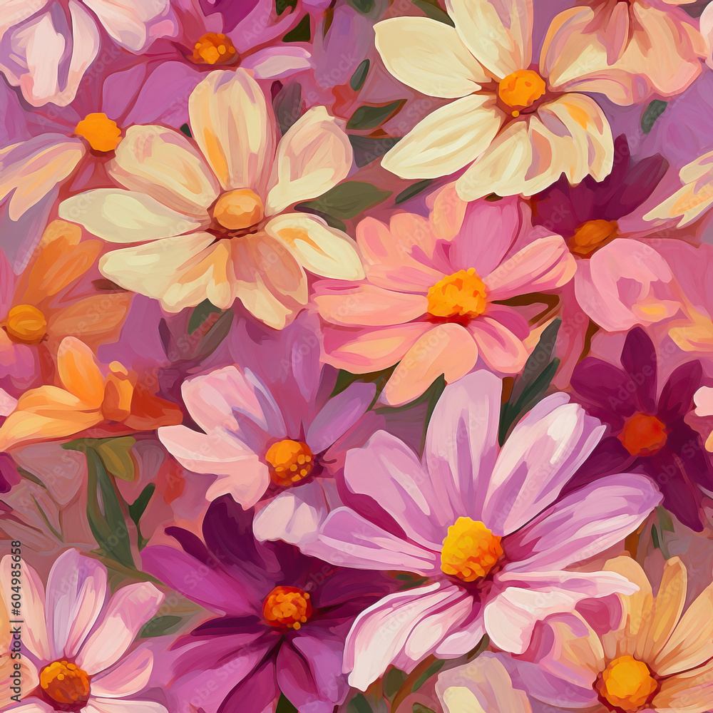 seamless pattern with flowers, floral pattern, endless wallpaper, generative ai seamless pattern with flowers, floral pattern, endless wallpaper, generative ai