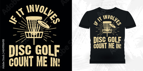 Funny Disc Golfing Retro Vintage Disc Golf Player T-shirt Design