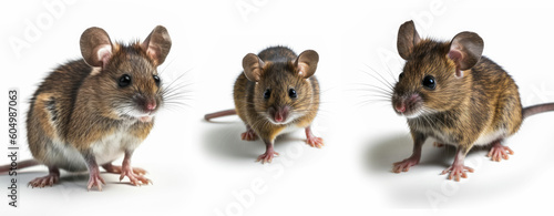 Mice Collection isolated on white background, Generative AI 