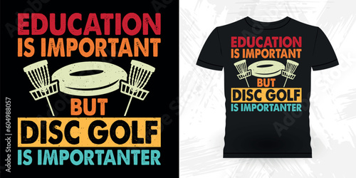 Funny Disc Golfing Retro Vintage Disc Golf Player T-shirt Design