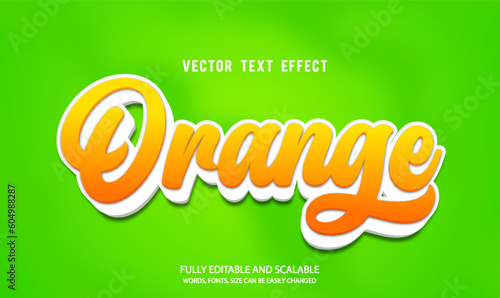 Orange Fruits 3d Vector Editable Text Effect With Text Effect