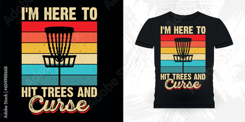 Funny Disc Golfing Retro Vintage Disc Golf Player T-shirt Design