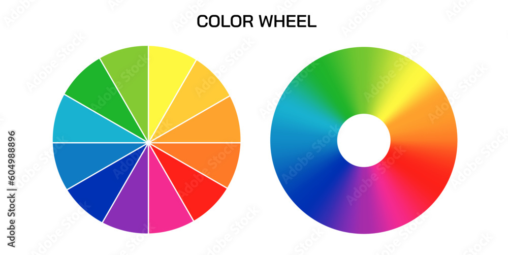 Industrial color hues of primary secondary and tertiary colors. Newton colors. Sample for print factory palatte. RGB and CMYK. Good for artists. Can be used in kids books vector illustration. Industrial color hues of primary secondary and tertiary colors. Newton colors. Sample for print factory palatte. RGB and CMYK. Good for artists. Can be used in kids books vector illustration.