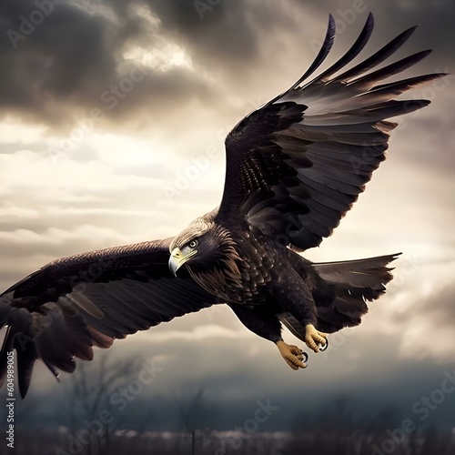 "Wings of Majesty: The Aerial World of Eagles"Ai