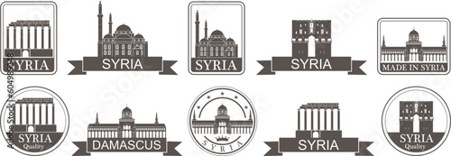 Syria set. Isolated Syria on white background