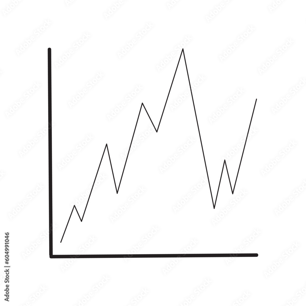 Graph business finance line straight vector hand made 