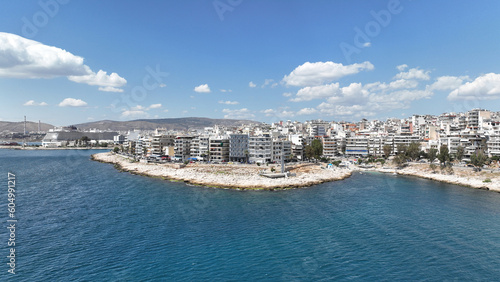 Aerial drone photo of famous seaside area of Piraeus - Piraiki or Freatida, Attica, Greece © aerial-drone