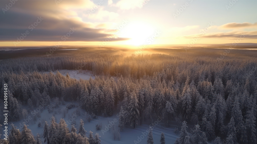 Winter Whispers: A Breathtaking Aerial Perspective of a Sparse Finnish Forest. Generative AI Winter Whispers: A Breathtaking Aerial Perspective of a Sparse Finnish Forest. Generative AI