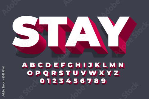 Vector of stylized modern font and alphabet