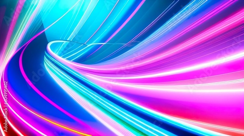 abstract futuristic background with pink blue glowing neon moving high speed wave lines and bokeh lights. Data transfer concept Fantastic wallpaper  Ai Generative