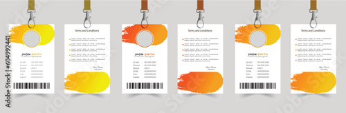 Free vector business id card with minimalist elements Free vector abstract id badge template with picture Abstract id cards template concept 