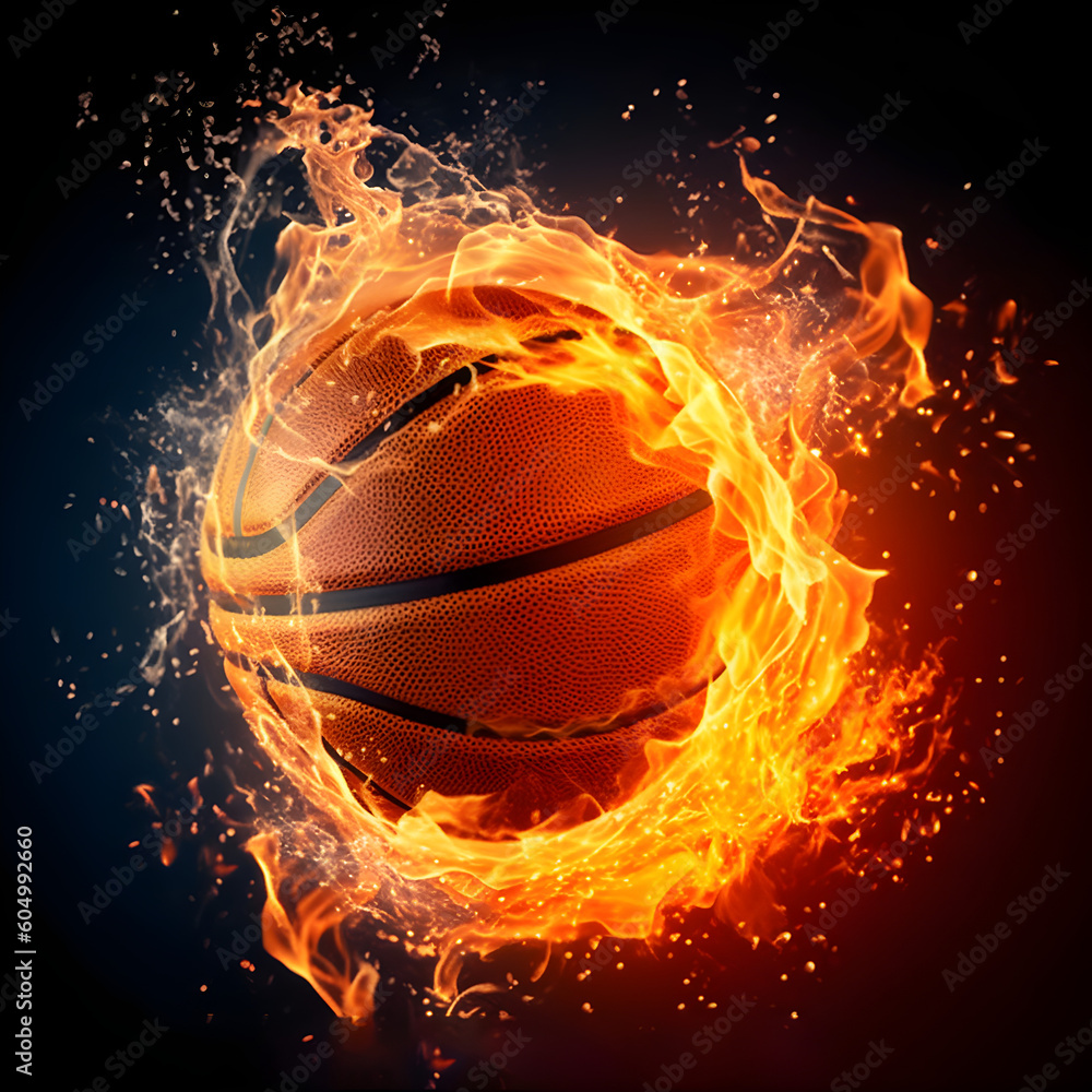 Fototapeta premium basketball on fire concept
