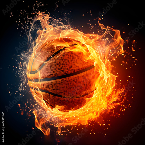 basketball on fire concept © Rafael