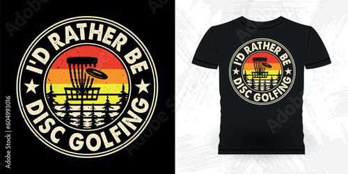 Funny Disc Golfing Retro Vintage Disc Golf Player T-shirt Design