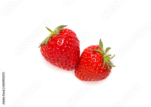 Strawberry isolated on white  top view