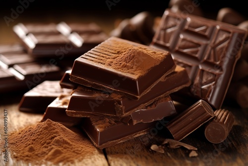 Variety chocolate, World Chocolate Day, International Chocolate Day. Generative Ai