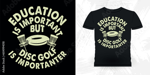 Funny Disc Golfing Retro Vintage Disc Golf Player T-shirt Design