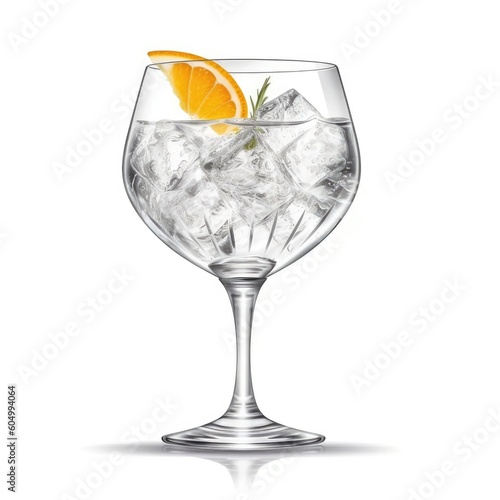 Vodka Tonic Cocktail isolated on white as illustration (generative AI)
