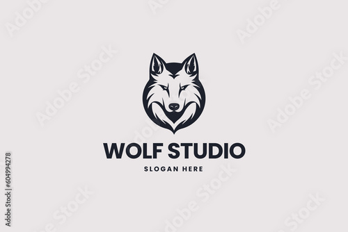 wolf logo, vector animal, business brand