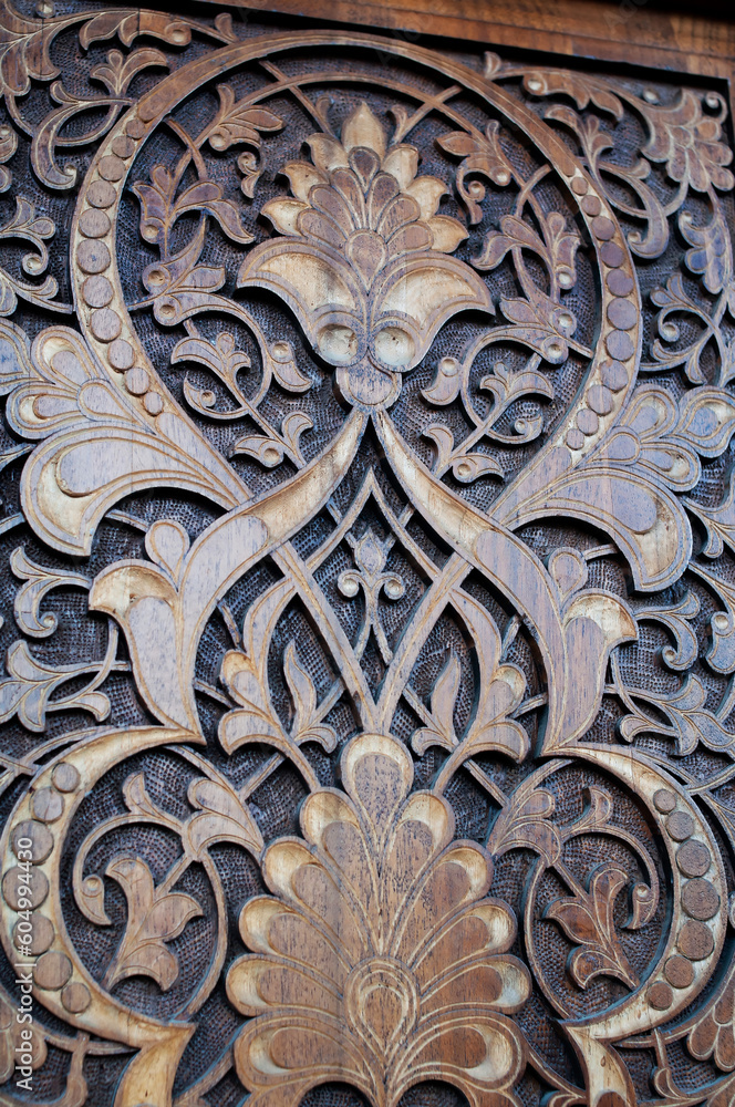 Uzbek, Uzbekistan eastern wooden pattern. Central Asia, Tashkent