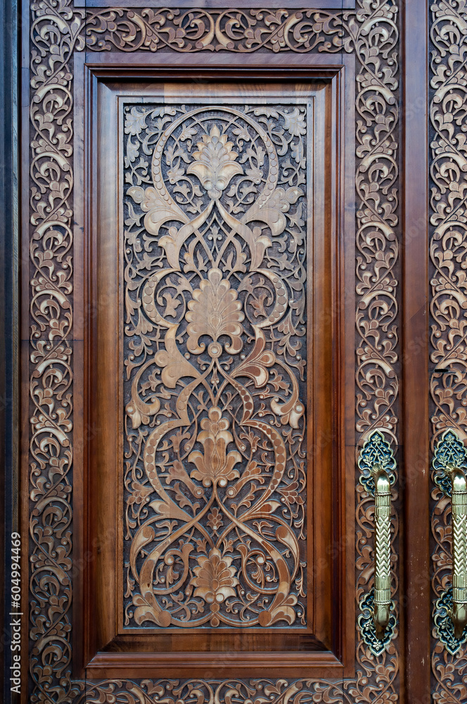 Uzbek, Uzbekistan eastern wooden pattern. Central Asia, Tashkent