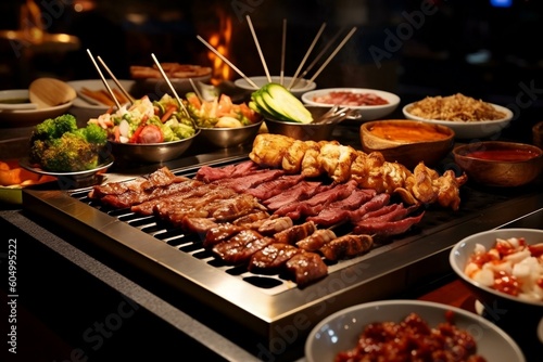 Korean BBQ  Marinated Meats and Communal Grills. AI