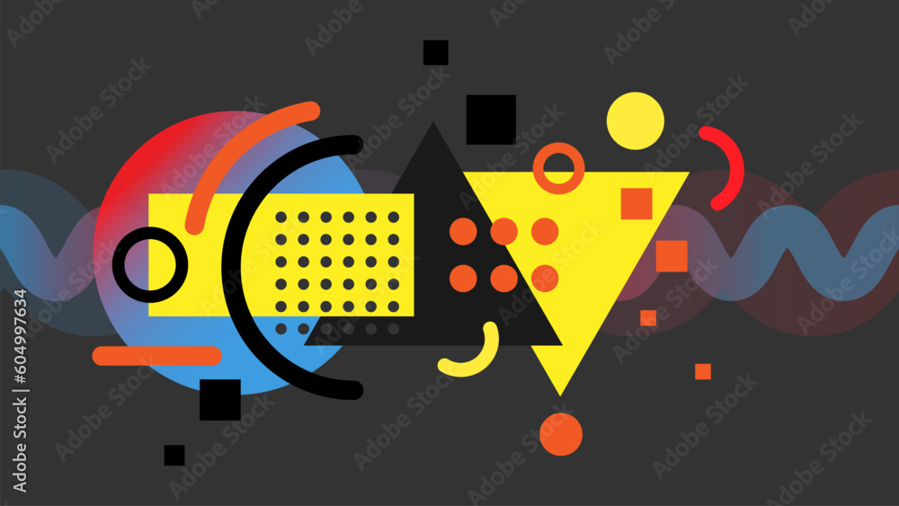 Obraz premium Abstract Shapes Modern Memphis Style Background