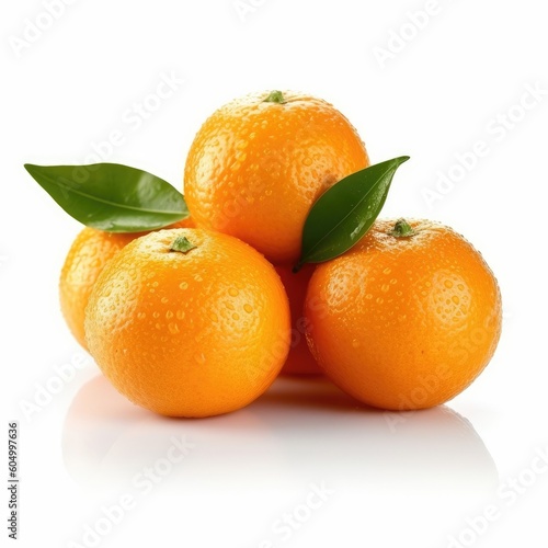 Tangerines isolated on white background (generative AI)