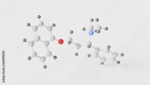 dapoxetine molecule 3d, molecular structure, ball and stick model, structural chemical formula priligy