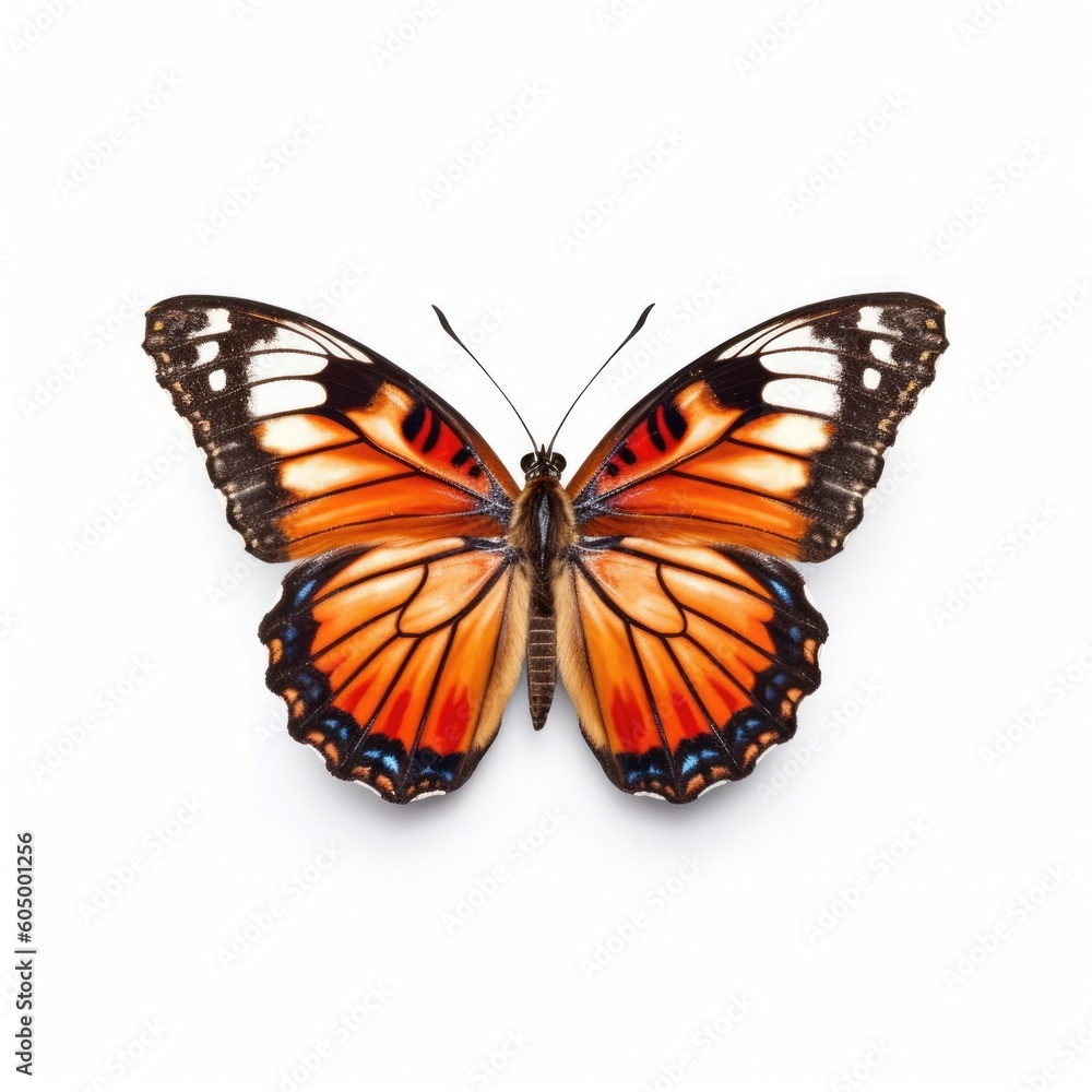 Fototapeta premium There is a butterfly on a white background. (Generative AI)
