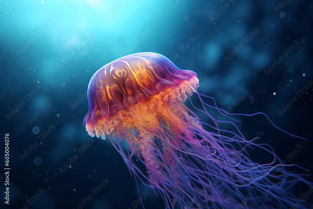 Naklejka premium Close up of a jellyfish