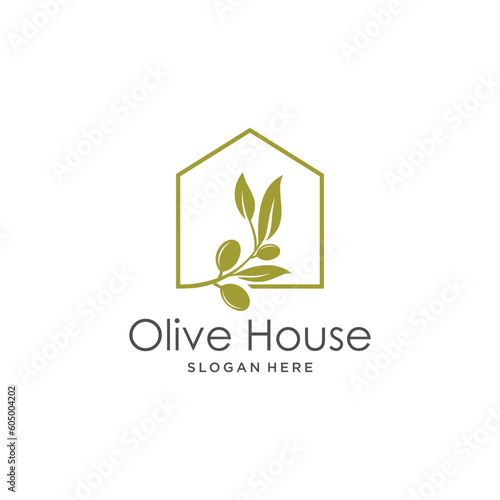 Olive logo design illustration with modern creative idea