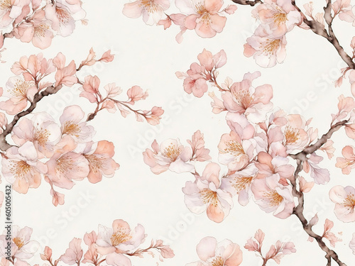 Photo a seamless pattern with cherry blossoms and a pink background 
