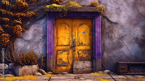Mystical Threshold: A Fusion of Colors and Nature. Generative AI