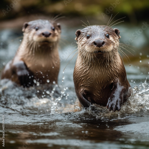 otter in the water created with Generative AI © Nenad