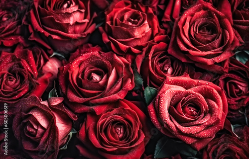 some red roses are used to create this background