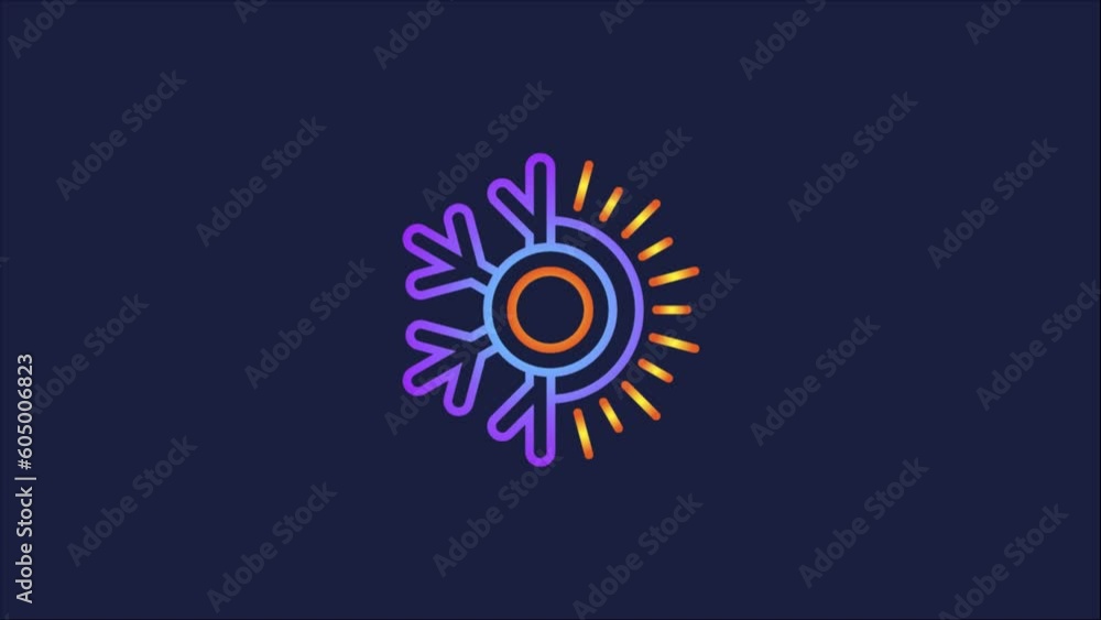 Air conditioner logo sign symbol video animation. Hot and cold symbol Air conditioner logo sign symbol video animation. Hot and cold symbol