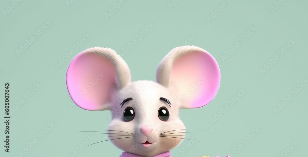 A cute cartoon 3d mouse. Generated AI A cute cartoon 3d mouse. Generated AI