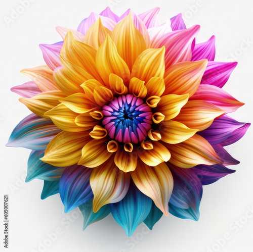 farbenfrohe fantasie Blume auf wei  em Hintergrund