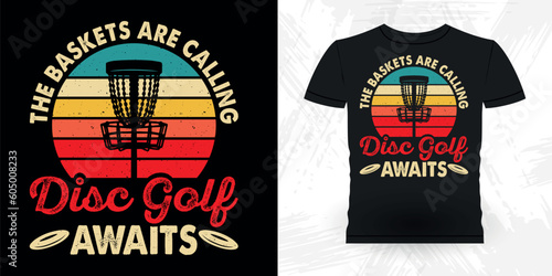 Funny Disc Golfing Retro Vintage Disc Golf Player T-shirt Design