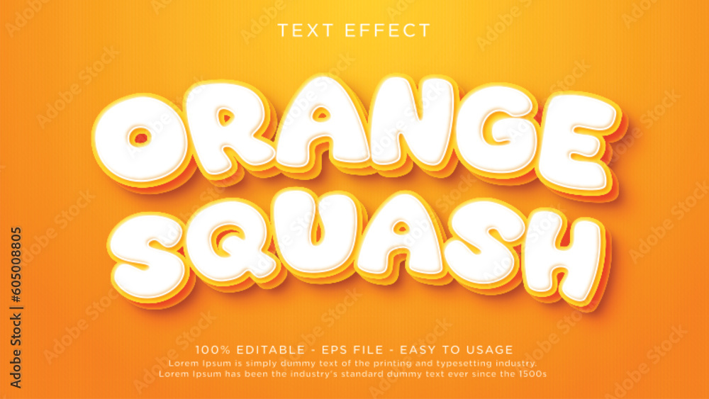 Orange 3d text style effect