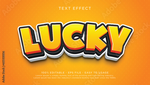 Lucky 3d text style effect