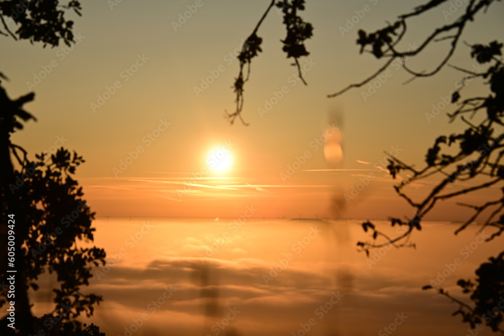 Fototapeta premium sunset on the ridge