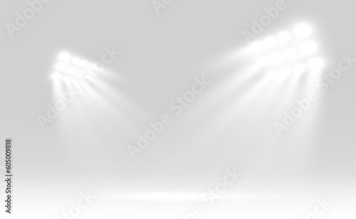 Realistic spotlights for lighting.Equipment for illumination.	
