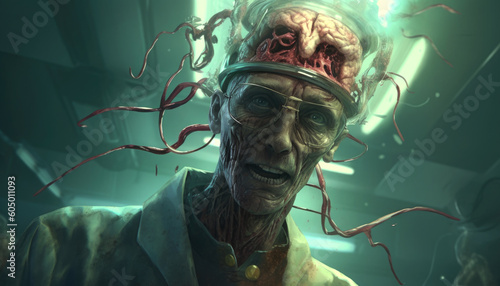 zombie surgeon . Generative AI photo