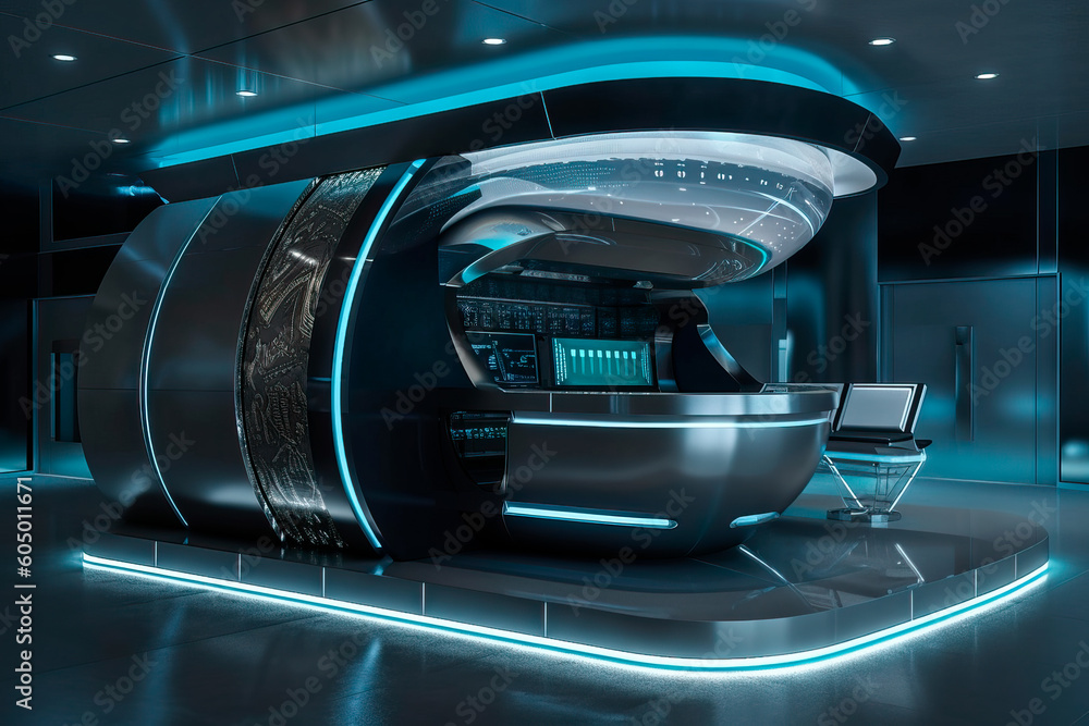 Background of a futuristic laboratory with advanced technology and scientific experiments image generated by Ai