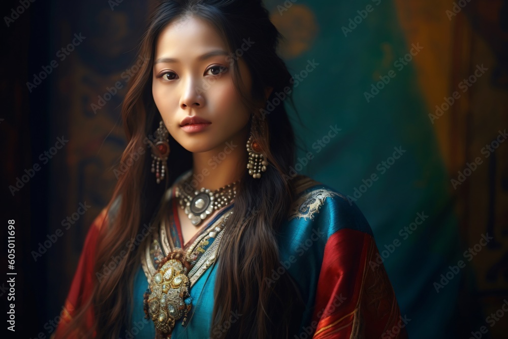 AI-generated non-existing beautiful asian woman with long hair AI-generated non-existing beautiful asian woman with long hair