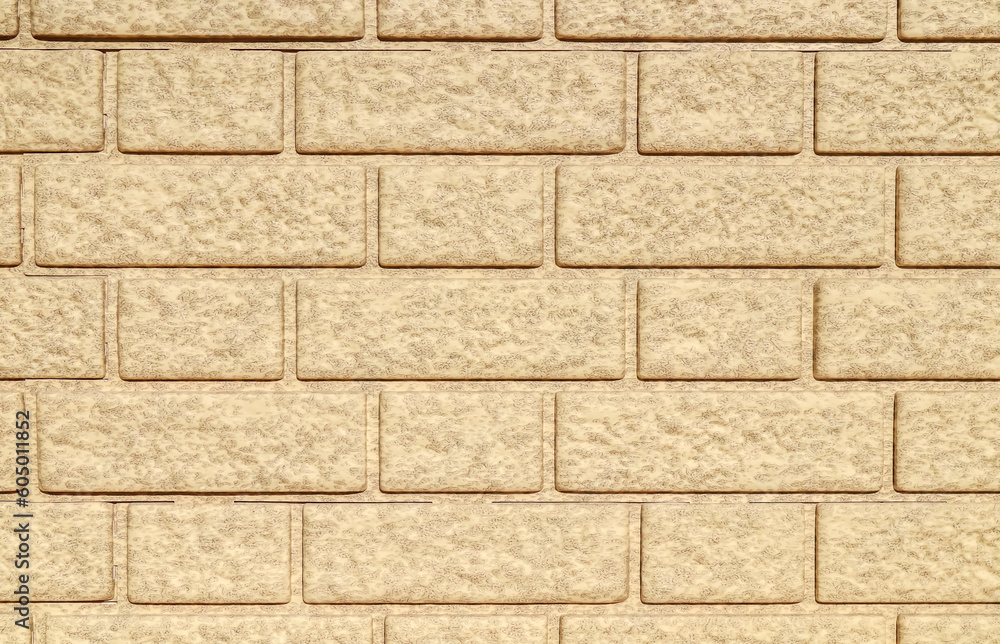 Fototapeta premium Plastic flexible modern finishing material. Brick decorative wall close-up.